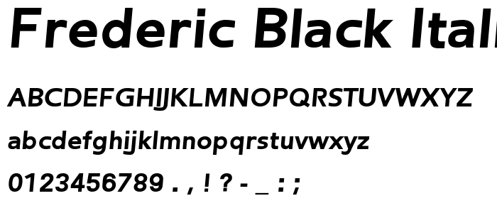 Frederic Black Italic font
